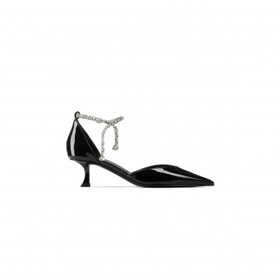 JIMMY CHOO STEVIE 50 BLACK PATENT LEATHER PUMPS STEVIE50PAT